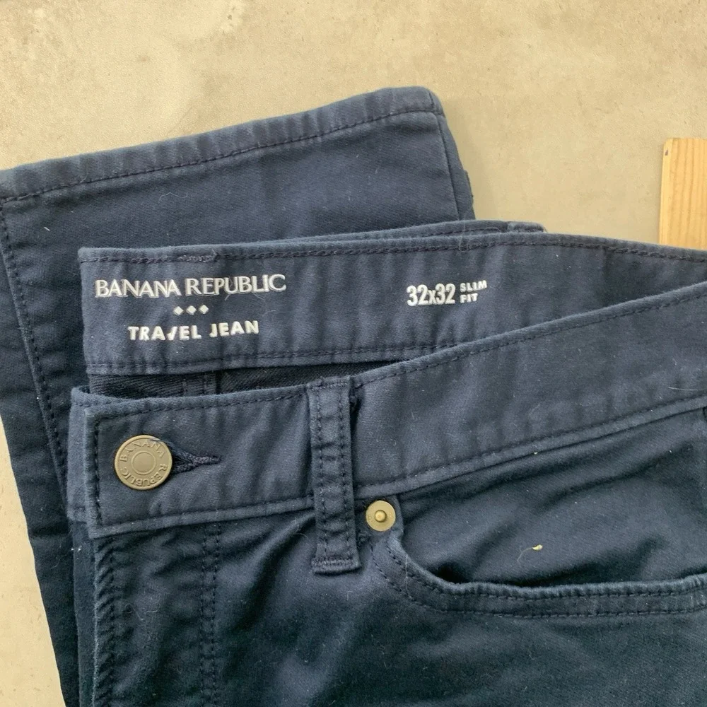 Banana Republic Men Size 32 x 32 Pants Blue Slim Straight Traveler Stretch Jeans